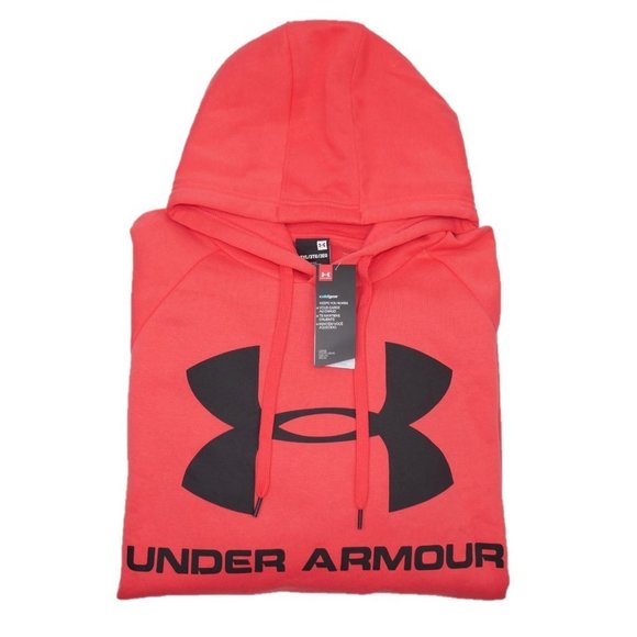 Under Armour Coldgear Fleece Hoodie Sweatshirt Men's Size 3XL Coral Red Fall - Picture 4 of 5
